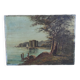 French vintage oil painting, signed Andreu. Chateau de St. Honorat