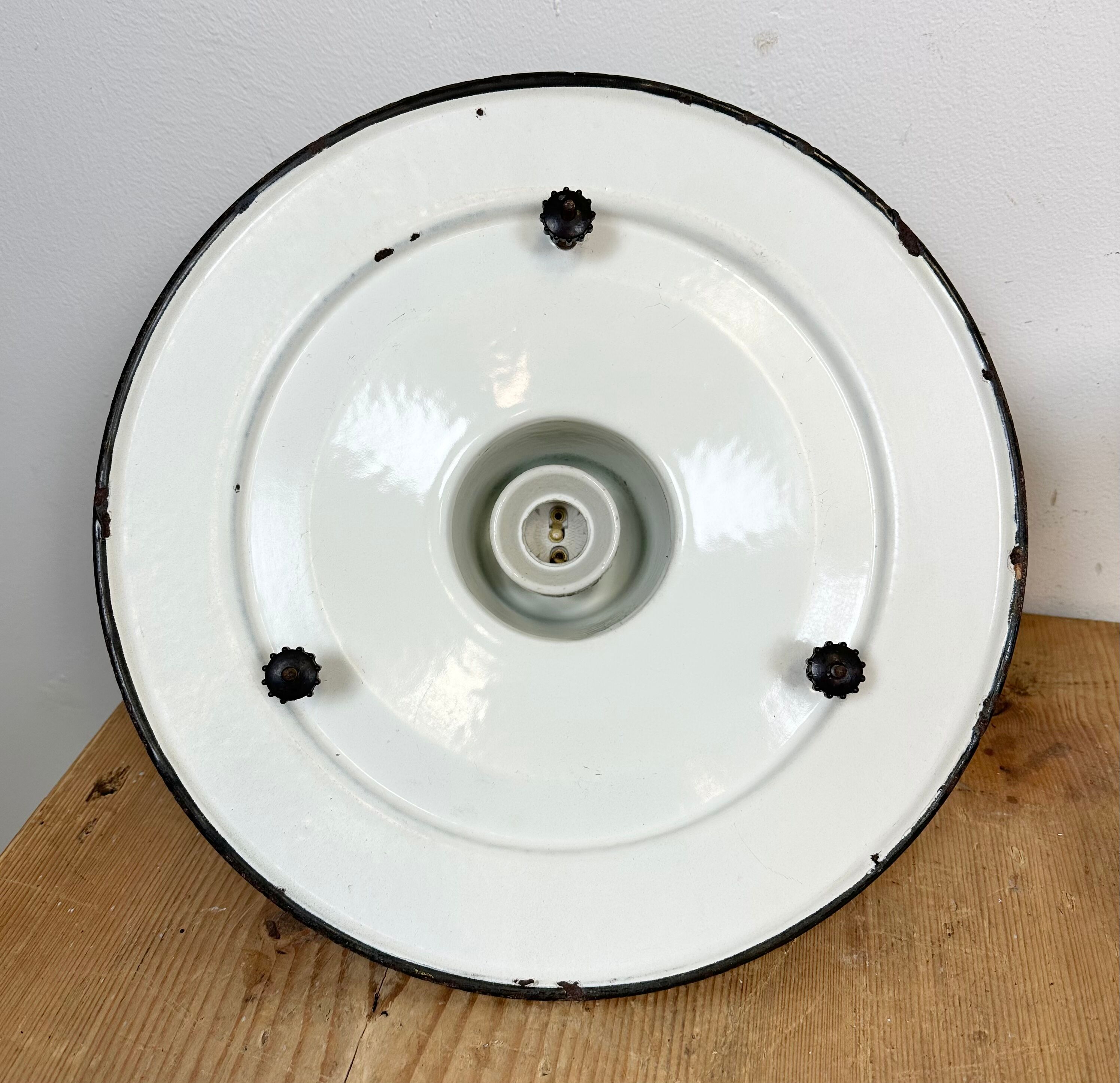 Green Enamel and Cast Iron Industrial Pendant Light, 1960s