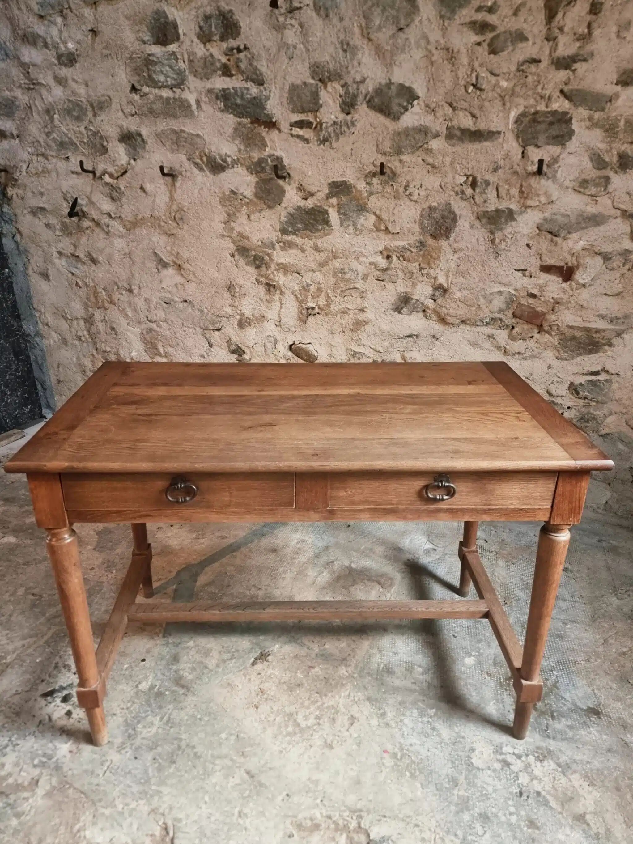 Table / antique desk in French oak, 1930s