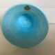 Blue opaline footed bowl vase Italy