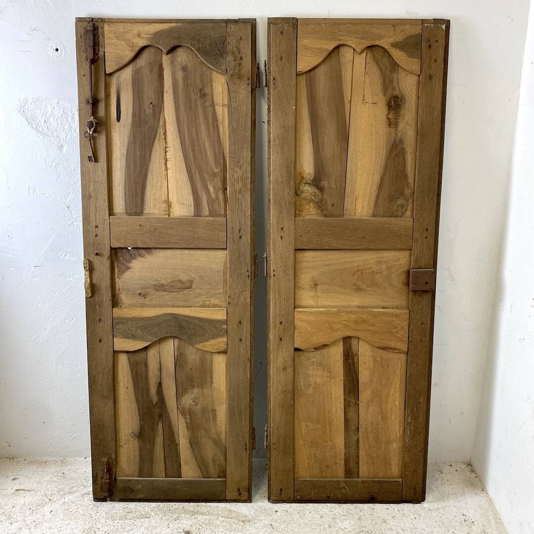Pair of 18th century oak cabinet doors