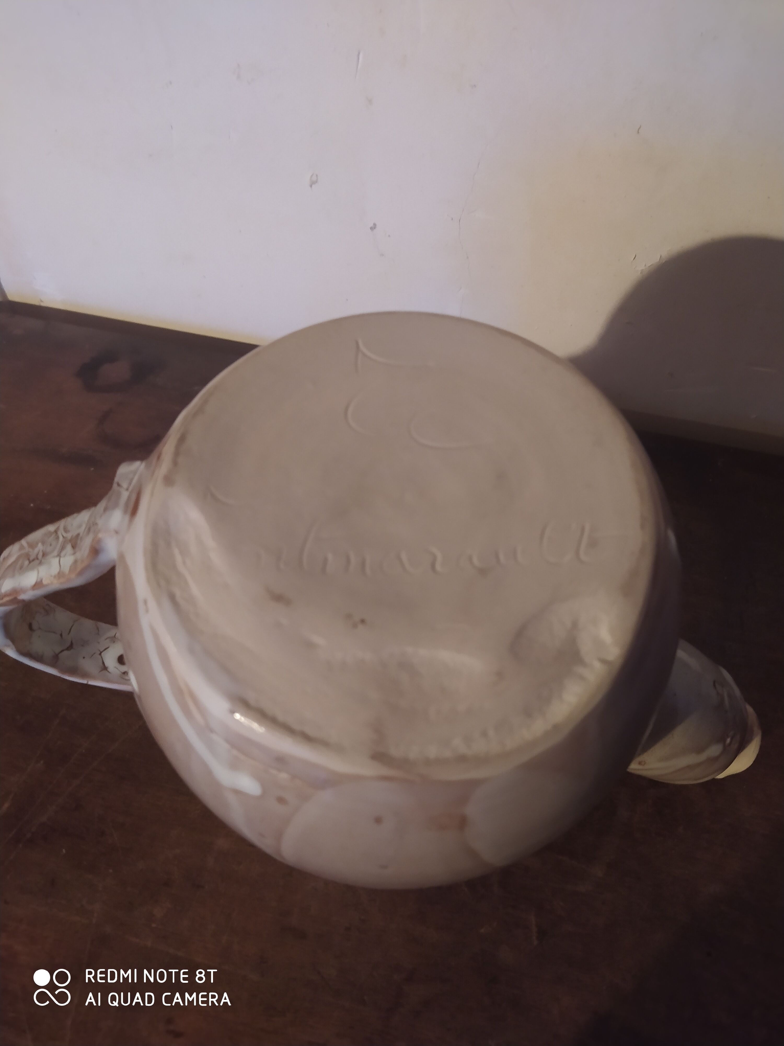 Ceramic pitcher jug signed Marie Montmarault