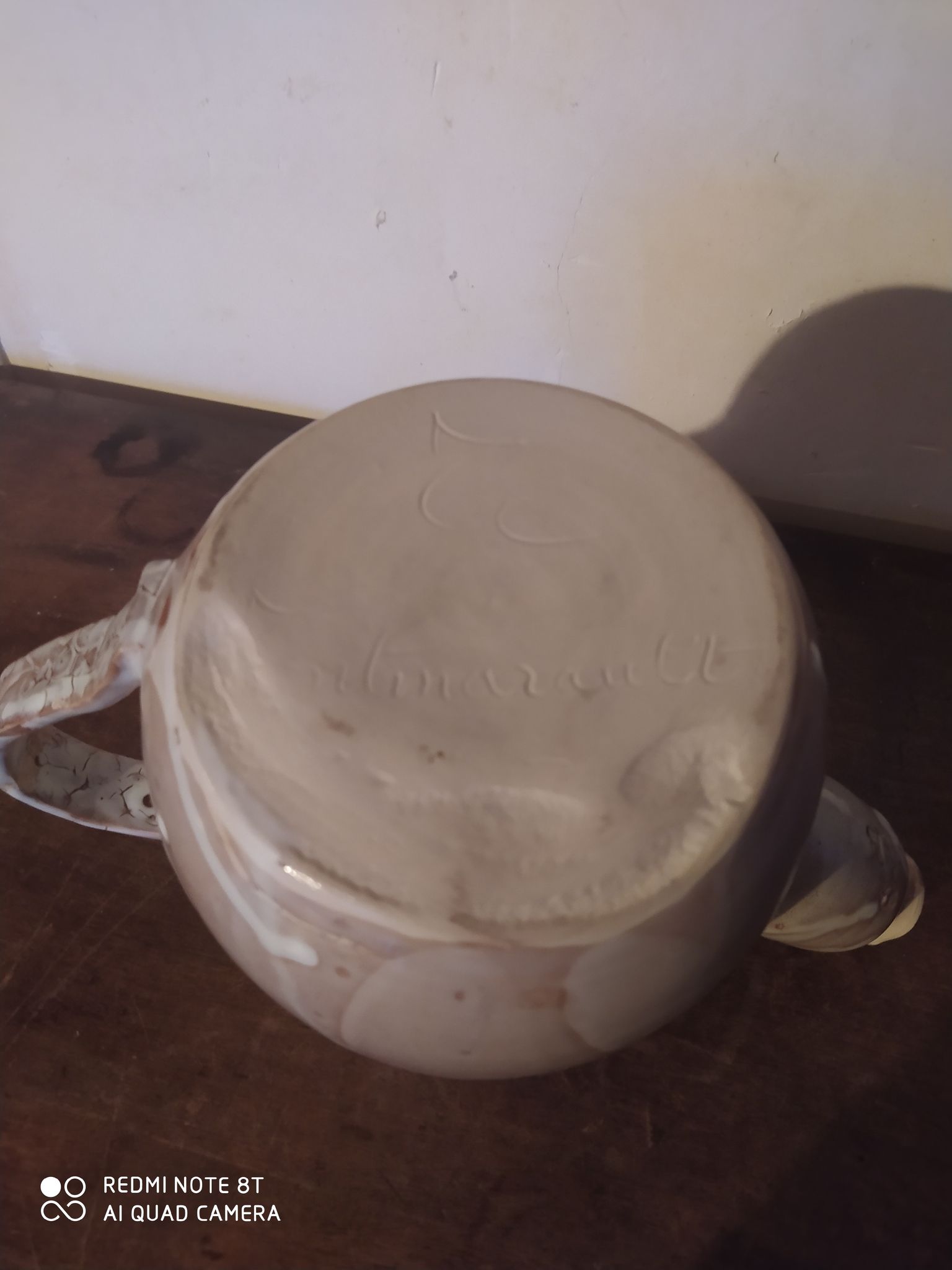 Ceramic pitcher jug signed Marie Montmarault