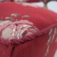 1920-30s, Danish armchair, furniture cotton fabric, hand carved oak wood.