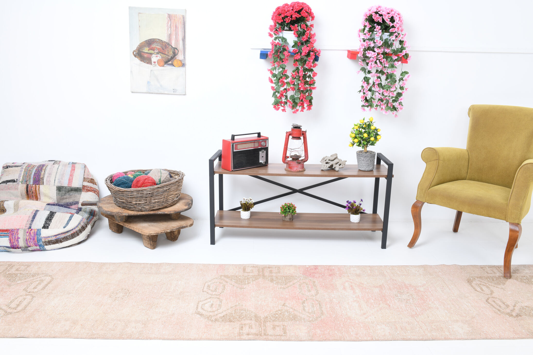 3x13 contemporary vintage carpet rug, 389x78cm