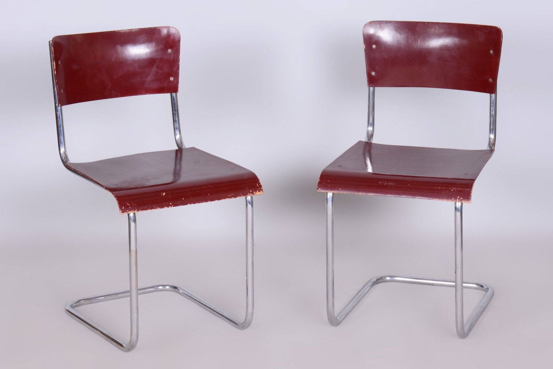 Czech Bauhaus Chrome Dining Table and Chairs attributed to Hynek Gottwald, 1930s, Set of 5