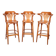 Set of 3 TON bentwood bar stools, Czech Republic, circa 1990.
