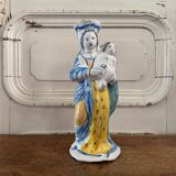 18th century Virgin Mary in Nevers earthenware