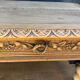 Console chêne brut massif décor végétal sculpté fin XIXe