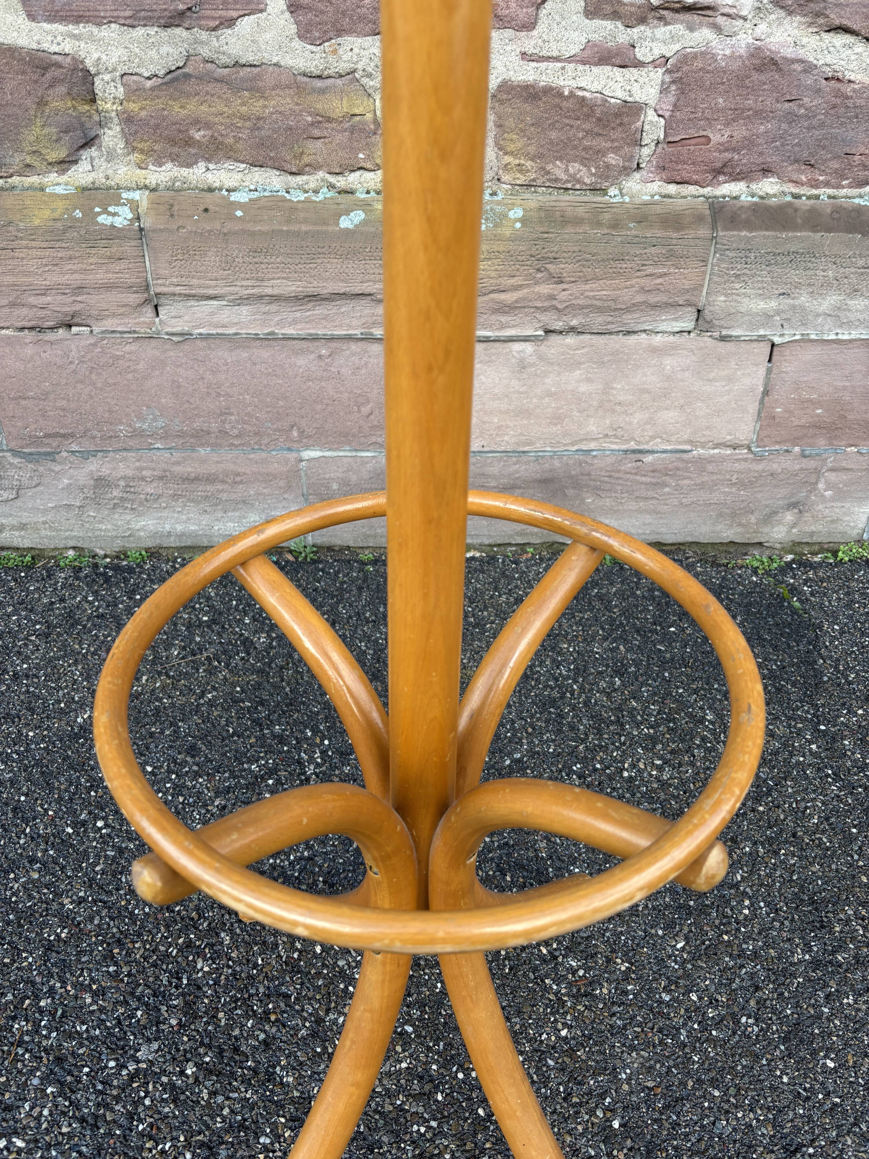 Antique curved wood parrot coat rack bistro style