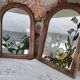 Set of 2 vintage mirrors in light brown wood Art Nouveau style