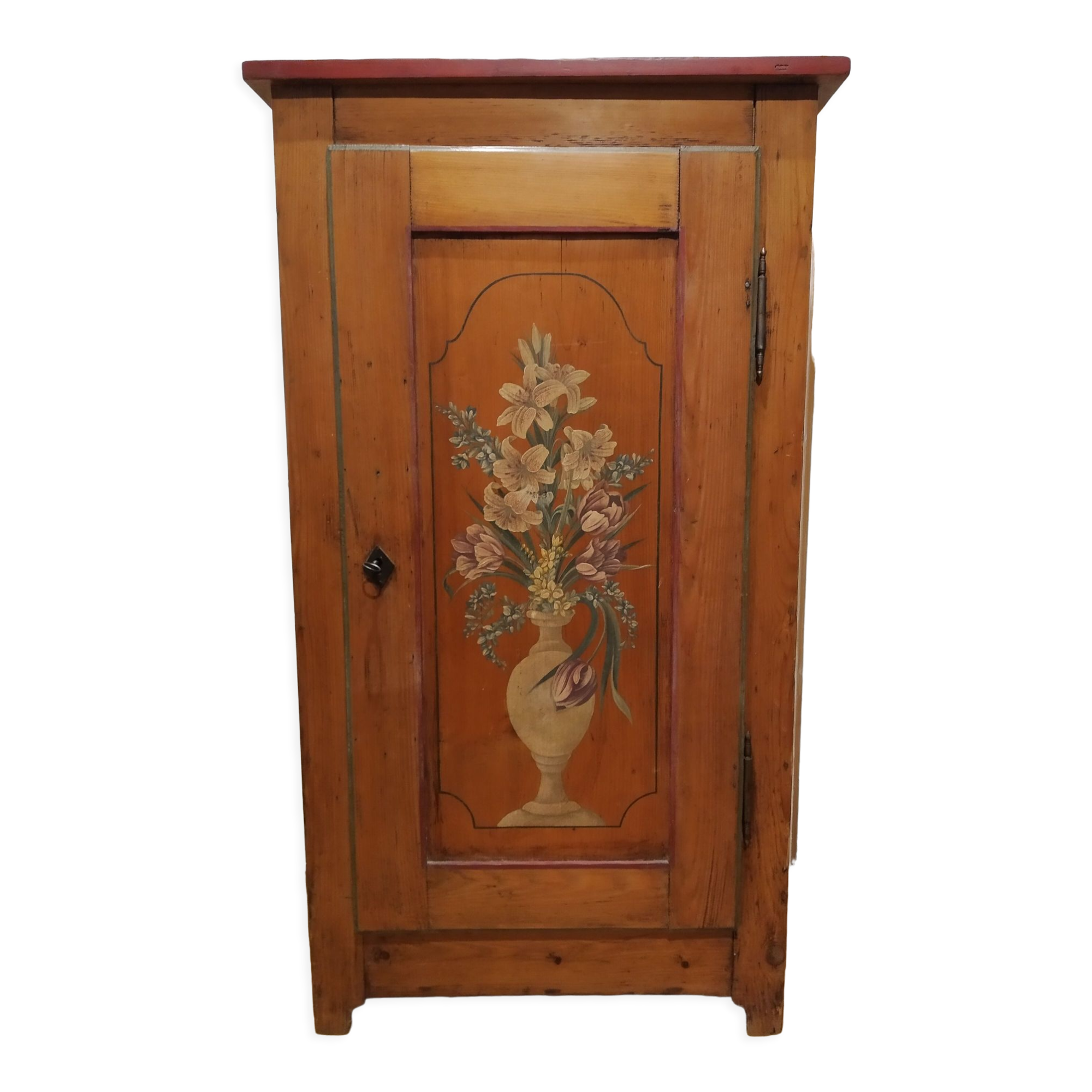 Old furniture jam maker Alsace decor flowers