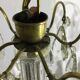 4 light bronze and crystal chandelier