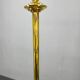 Art Deco Brass Pendant with Geometric Opaline Glass, Czechoslovakia 1930s