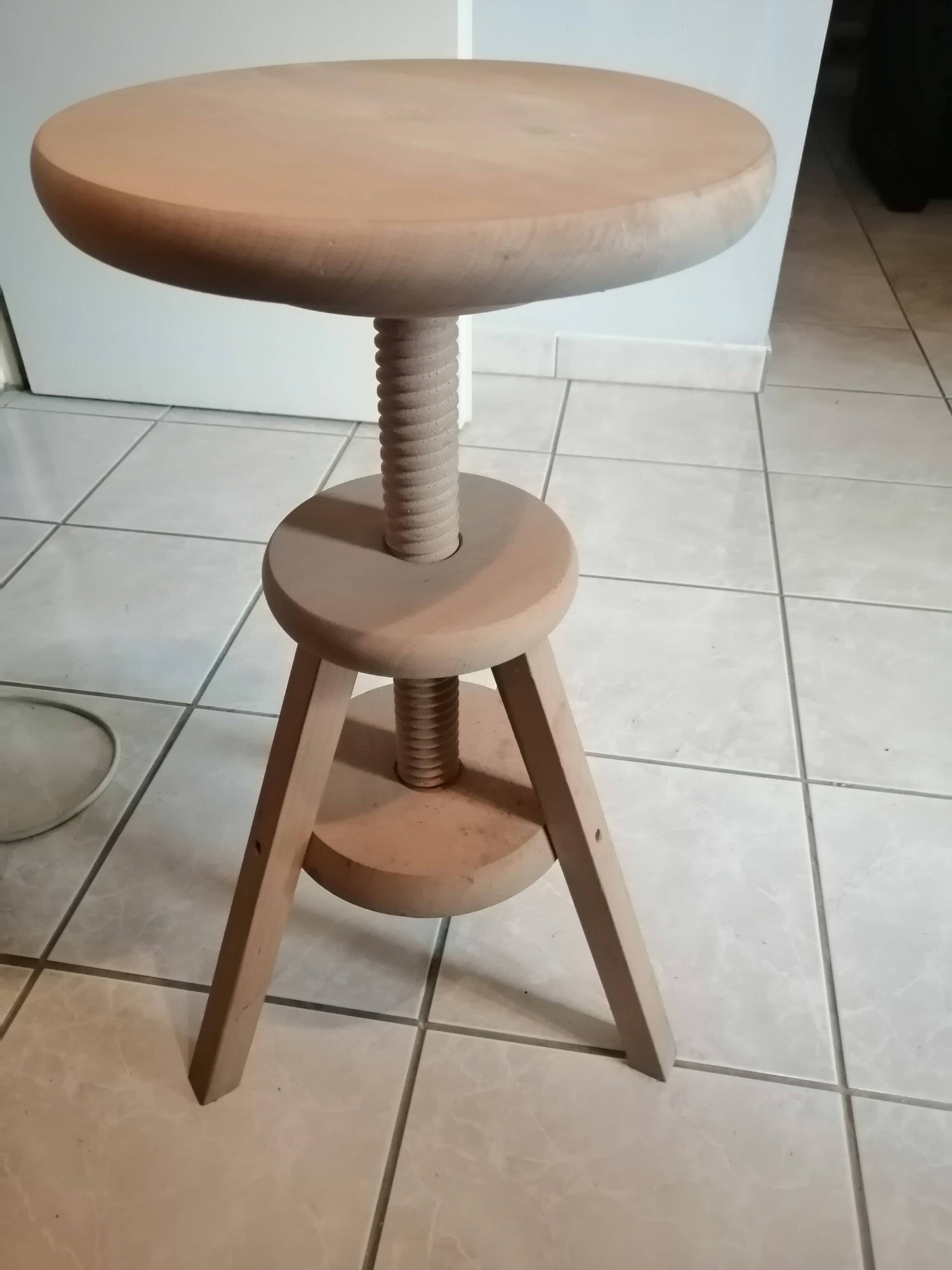 Raw wood furniture stool