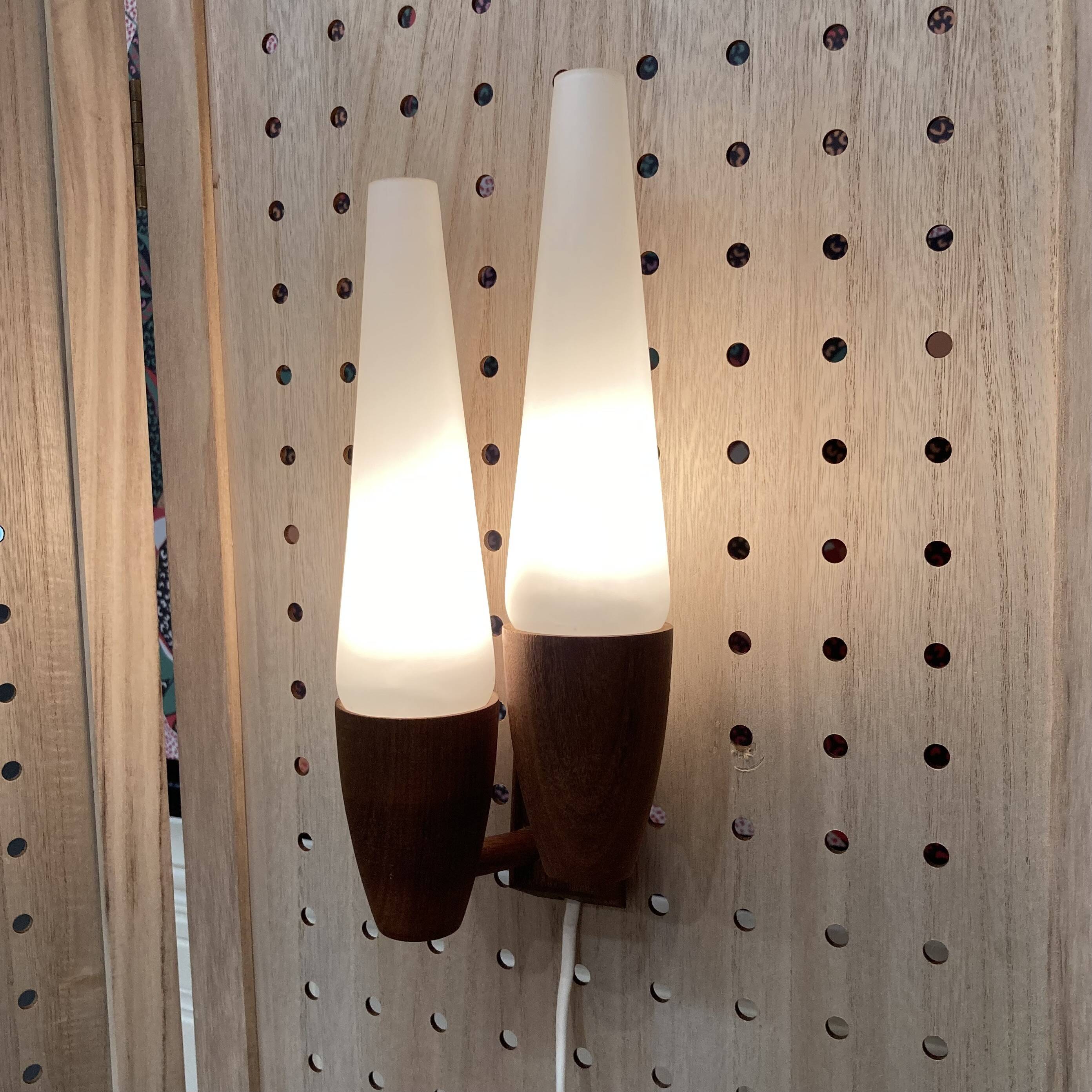 Double opaline applique 1950 "scandinavian design".