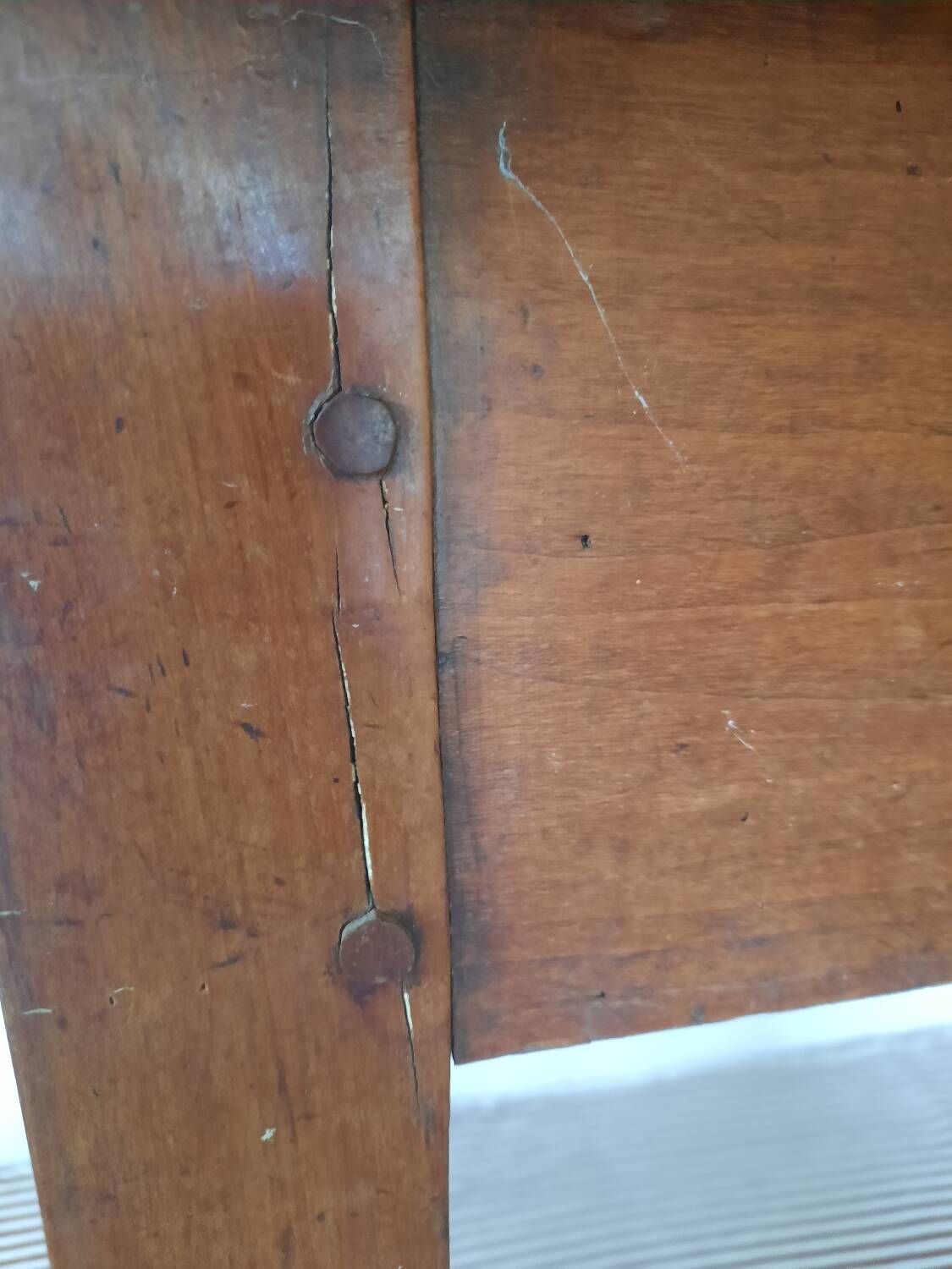 Antique farmhouse table with drawer