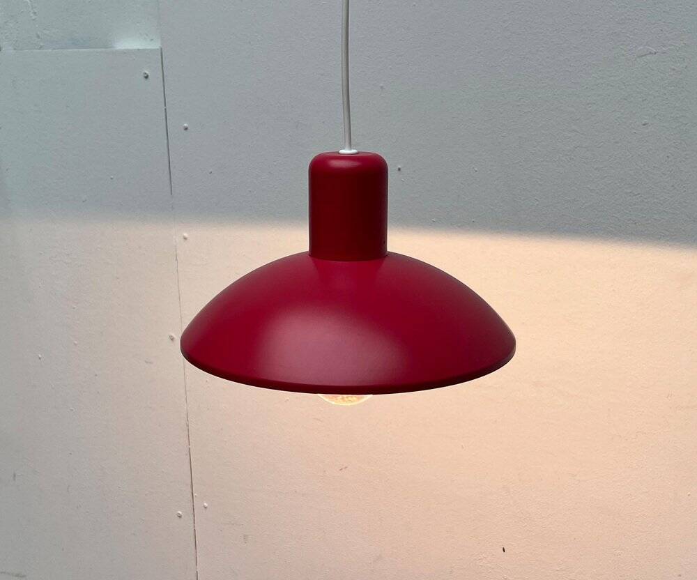 Red pendant lamp model 728 Danish mid-century by Horn, 1960s.