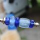 Vintage carving set knife and fork – handles made of blue glass beads