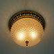 Vintage soelken ceiling lamp textured glass and gilt aluminum 1970s - 2 available