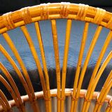 Fauteuil osier vintage 1970