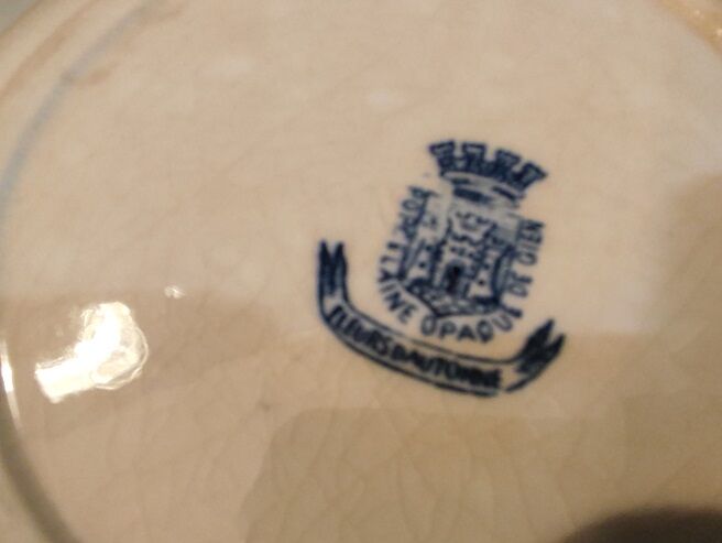 Hollow plate porcelain Gien Autumn flowers