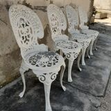 4 aluminium cast iron rock garden chairs