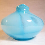 Light blue satin glass vase