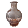 Vase rose année 60 en verre transparent