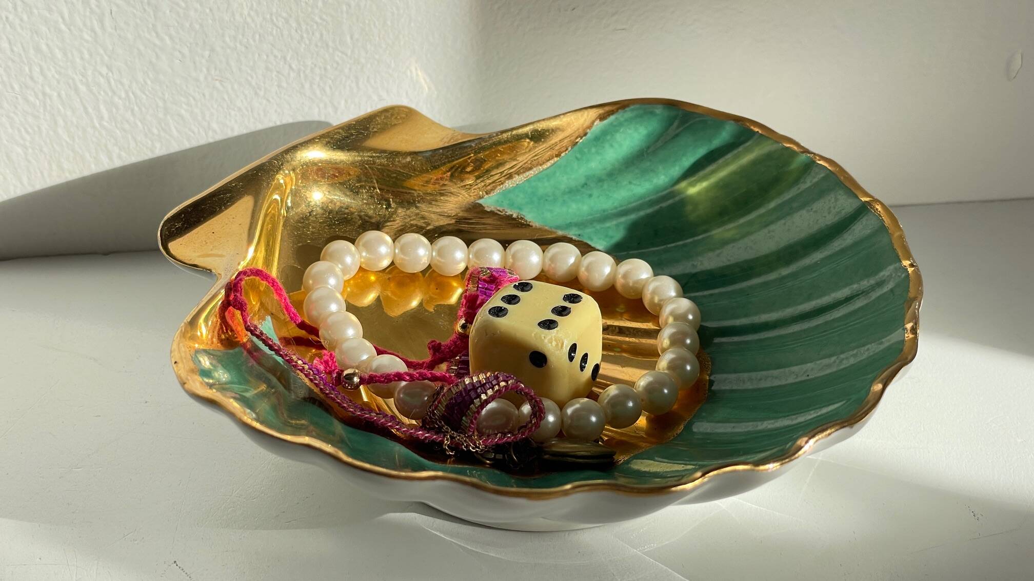 Shell-shaped ashtray and pocket tray Limoges France