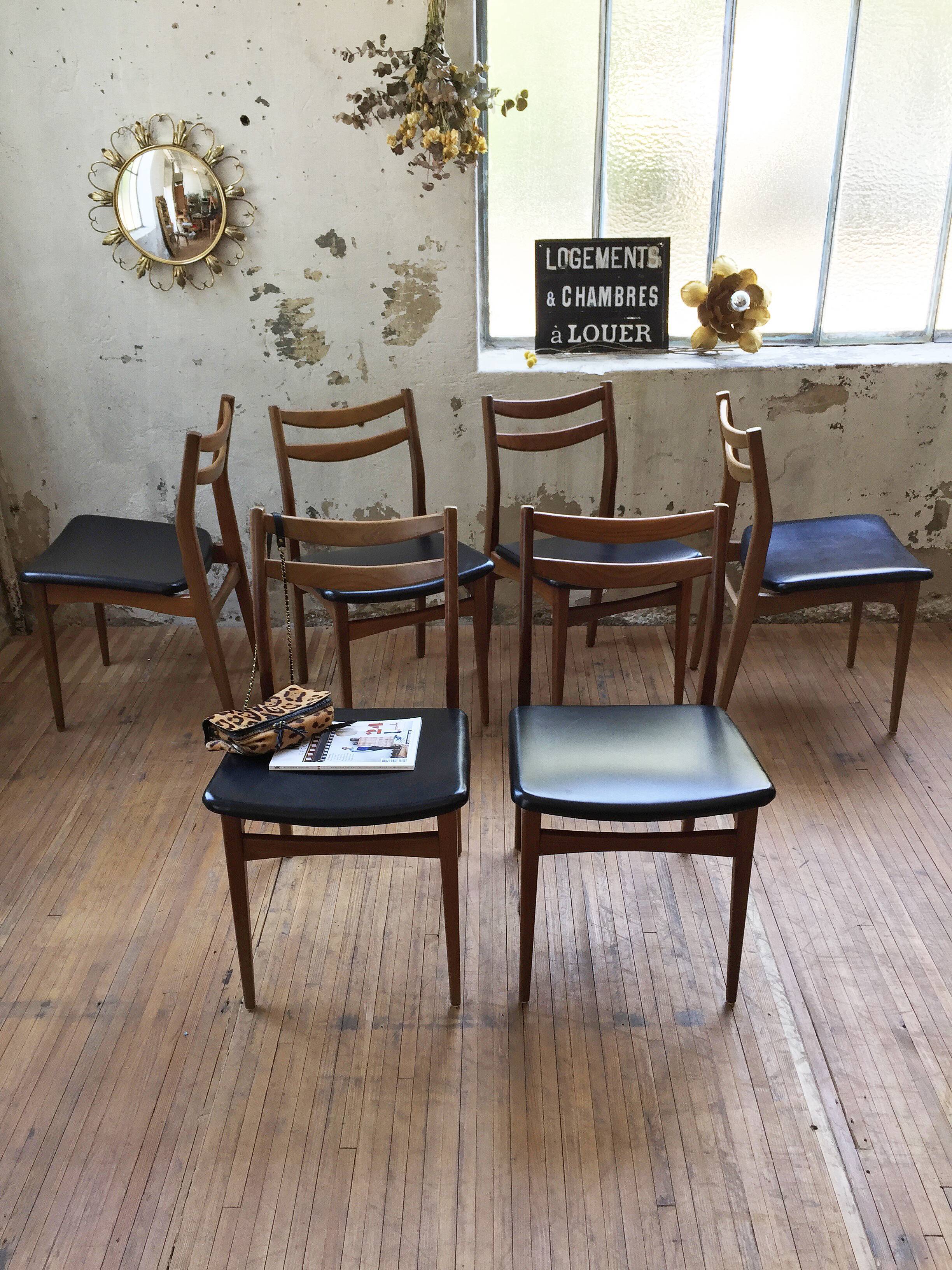 Série 6 chaises scandinaves
