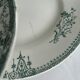 Lot 6 blue and green ironstone plates, antique French earthenware.