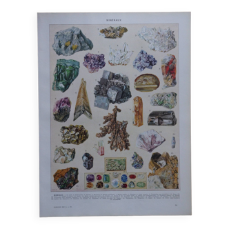 Original lithograph on minerals