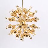 Large brass Sputnik space chandelier from the Space Age by Cosack, Germany, 1970s.