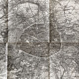 Old map of the surroundings of Paris