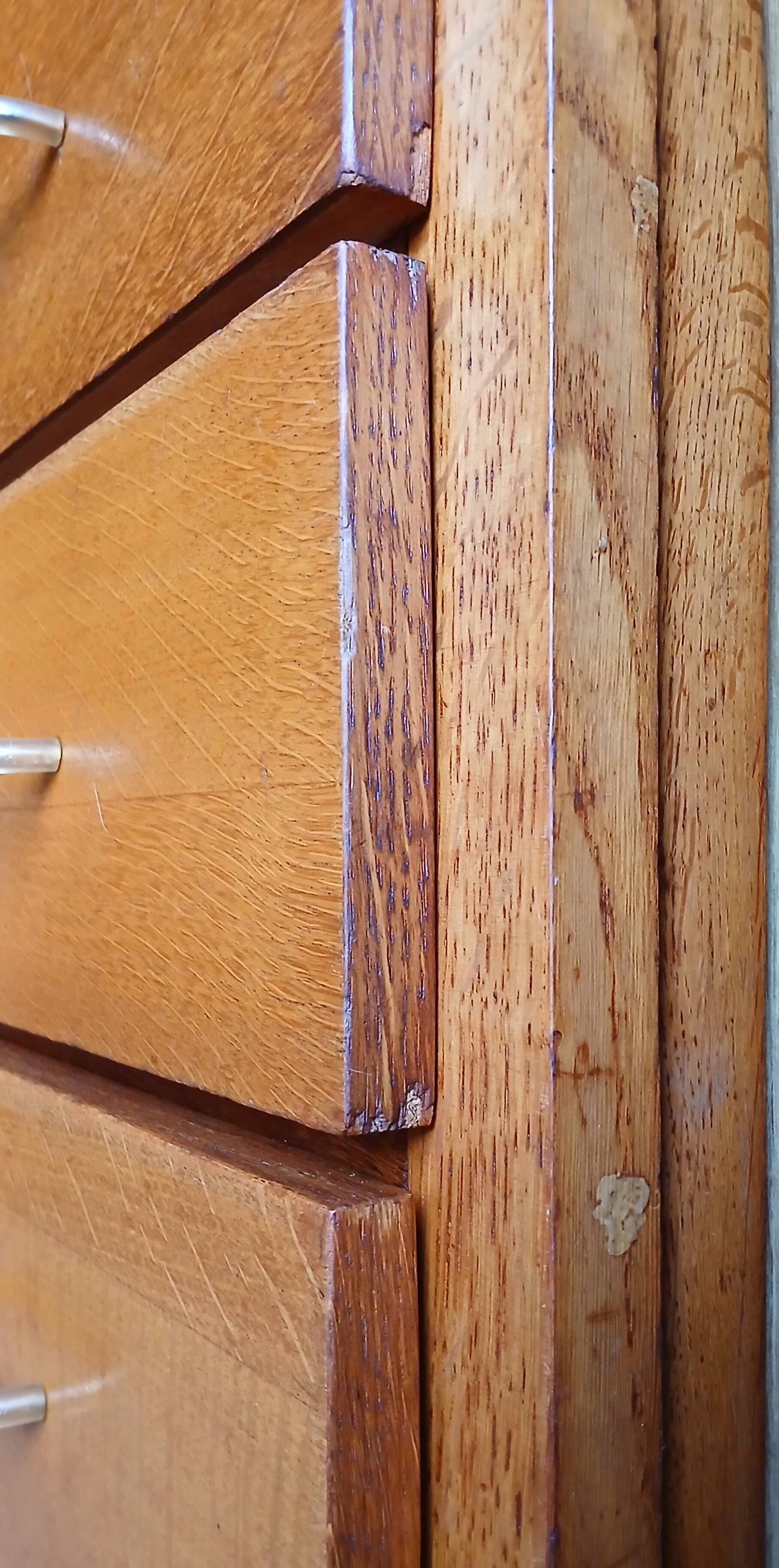 Commode pieds compas chêne blond 1950