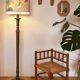 Restored vintage floor lamp – handmade Thevenon lampshade