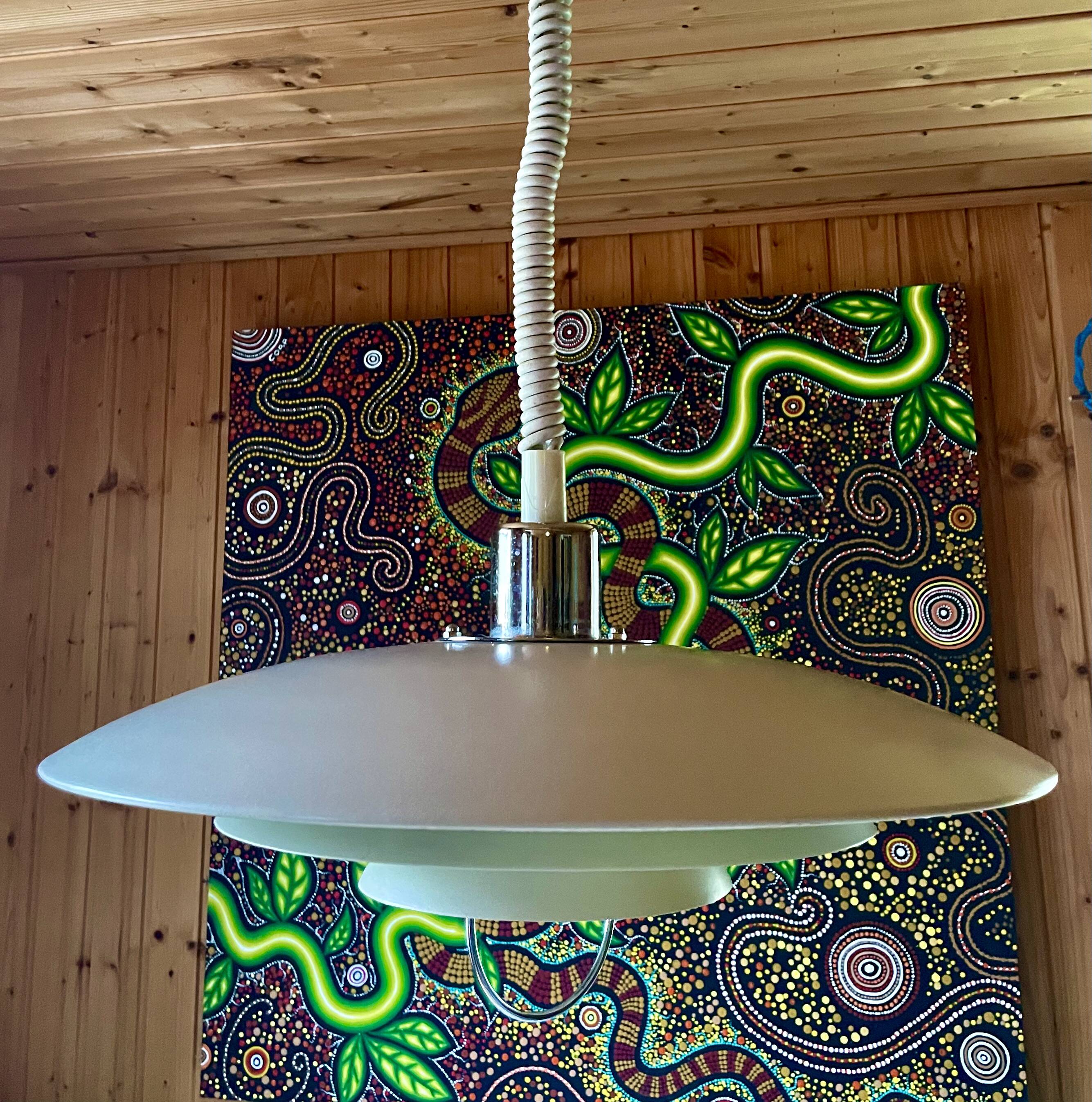 Large chandelier, vintage pendant light, inspired by "Poul Hennigsen", from the 80s