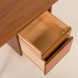 Scandinavian mid century teak desk with extension by Austvoll Møbelfabrikk,