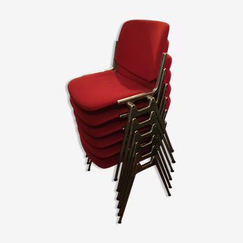 Set of 6 DSC106 chairs by Giancarlo Piretti, Castelli Edition