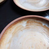 4 enamelled sandstone dessert plates