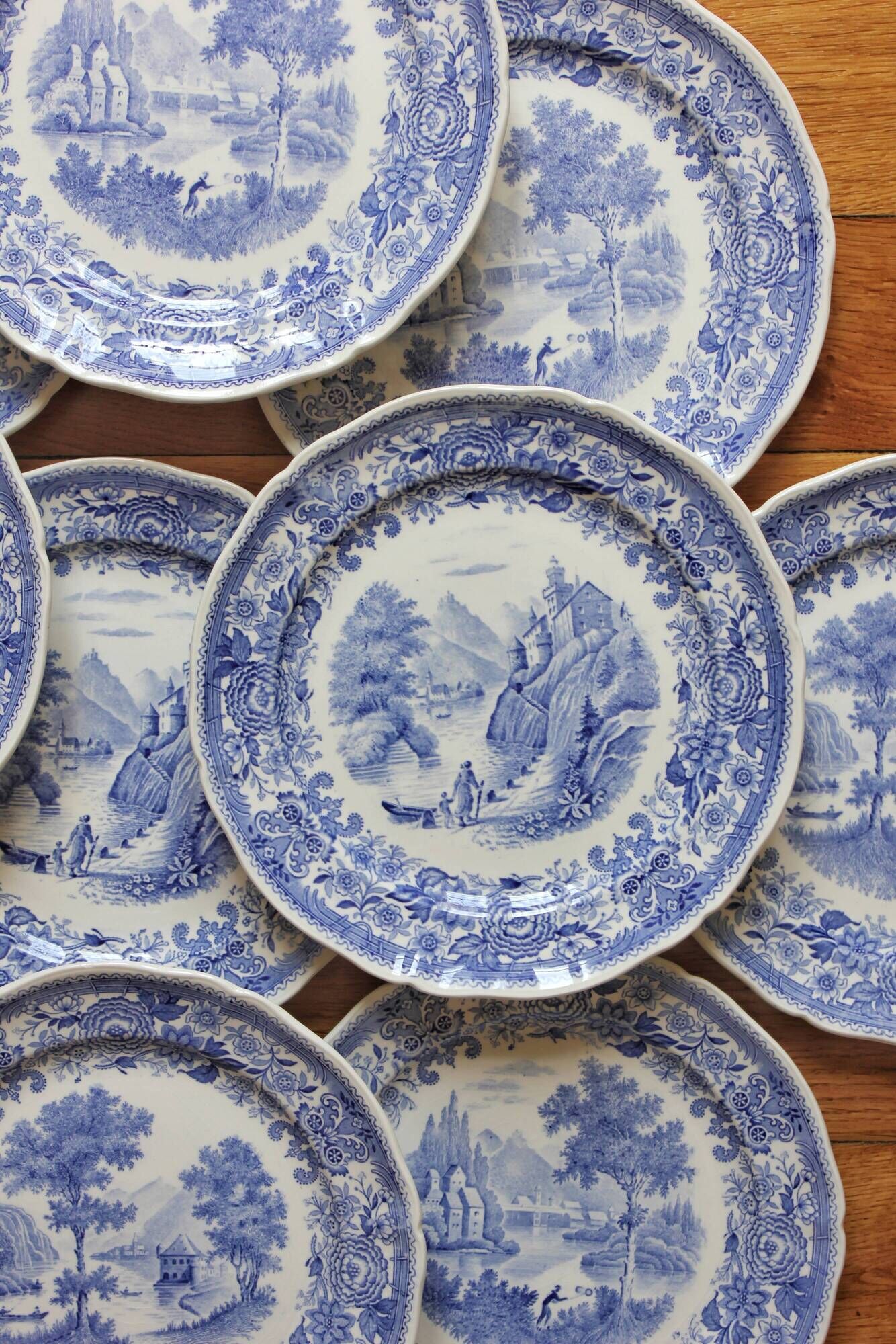12 dessert plates in earthenware "Burgenland" Villeroy and vintage Boch