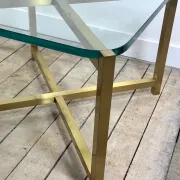 Pair of Italian brass and glass side tables from the 1970s.