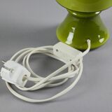 Vintage 1970s Flygsfors Orrefors Green Glass Mushroom Lamp, Sweden.