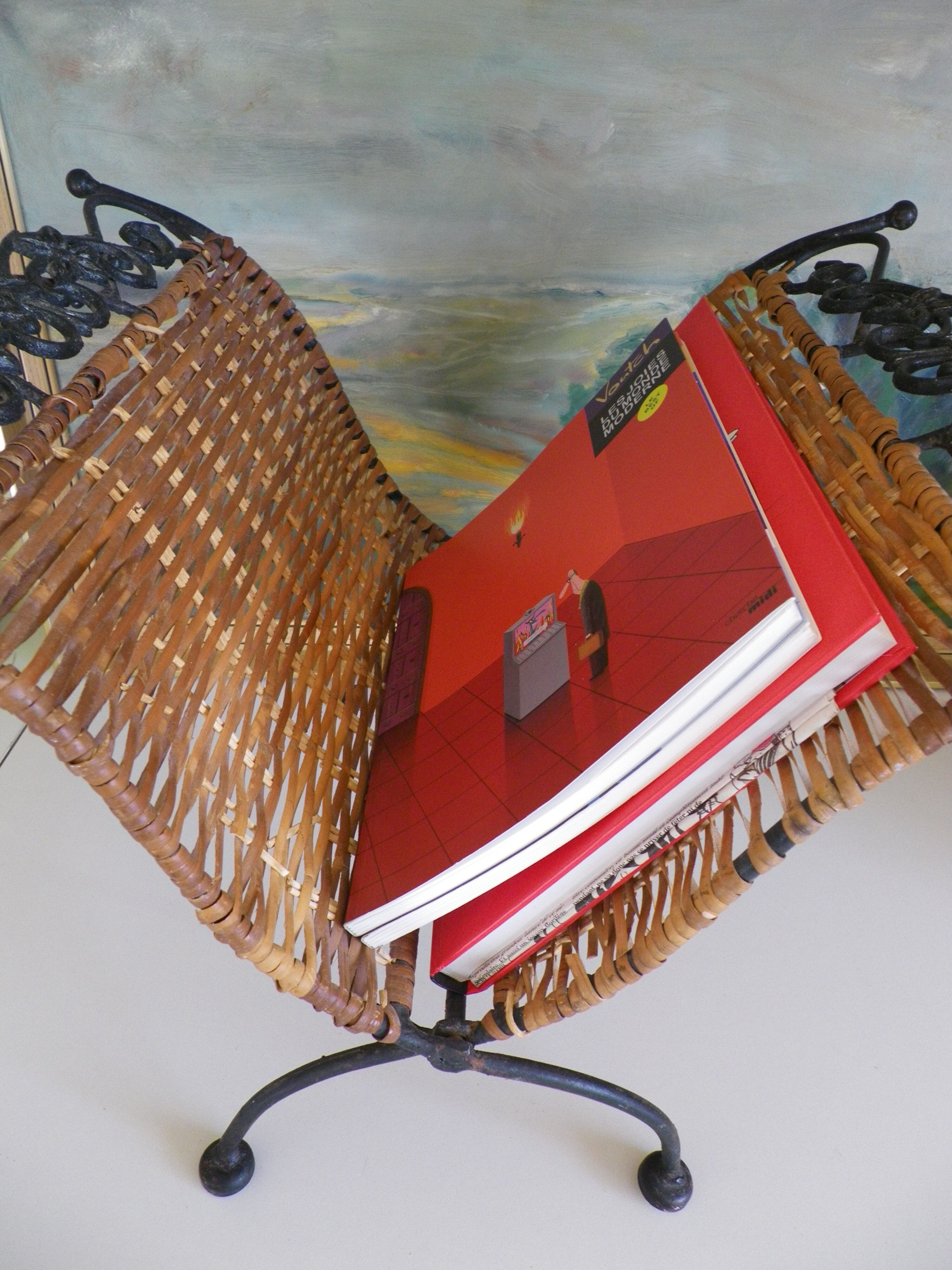 Wrought iron and wicker magazine door - Year 1970