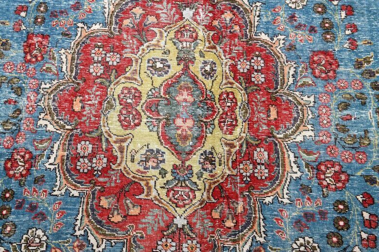 Blue Handmade Persian Vintage Rug 274x370 cm