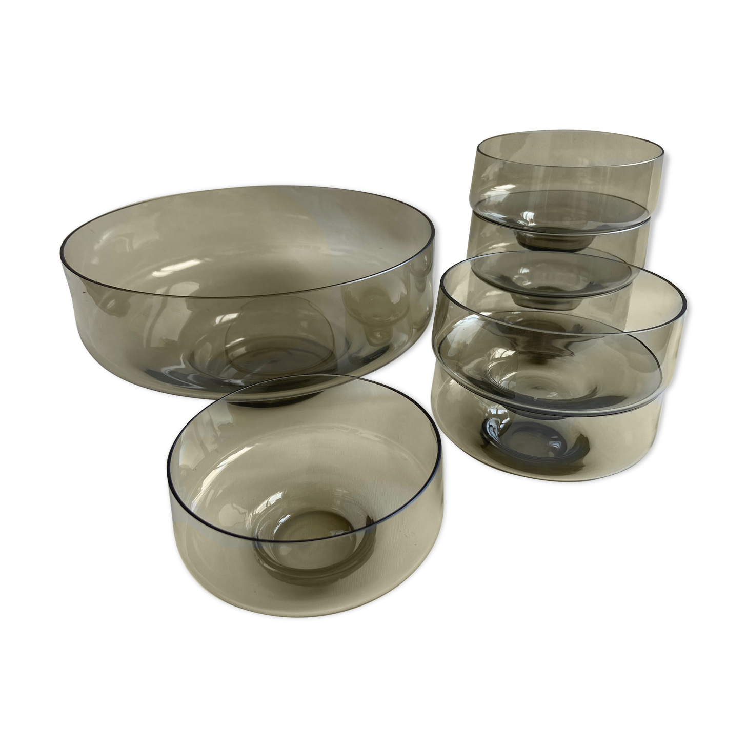 Smoked glass dessert service