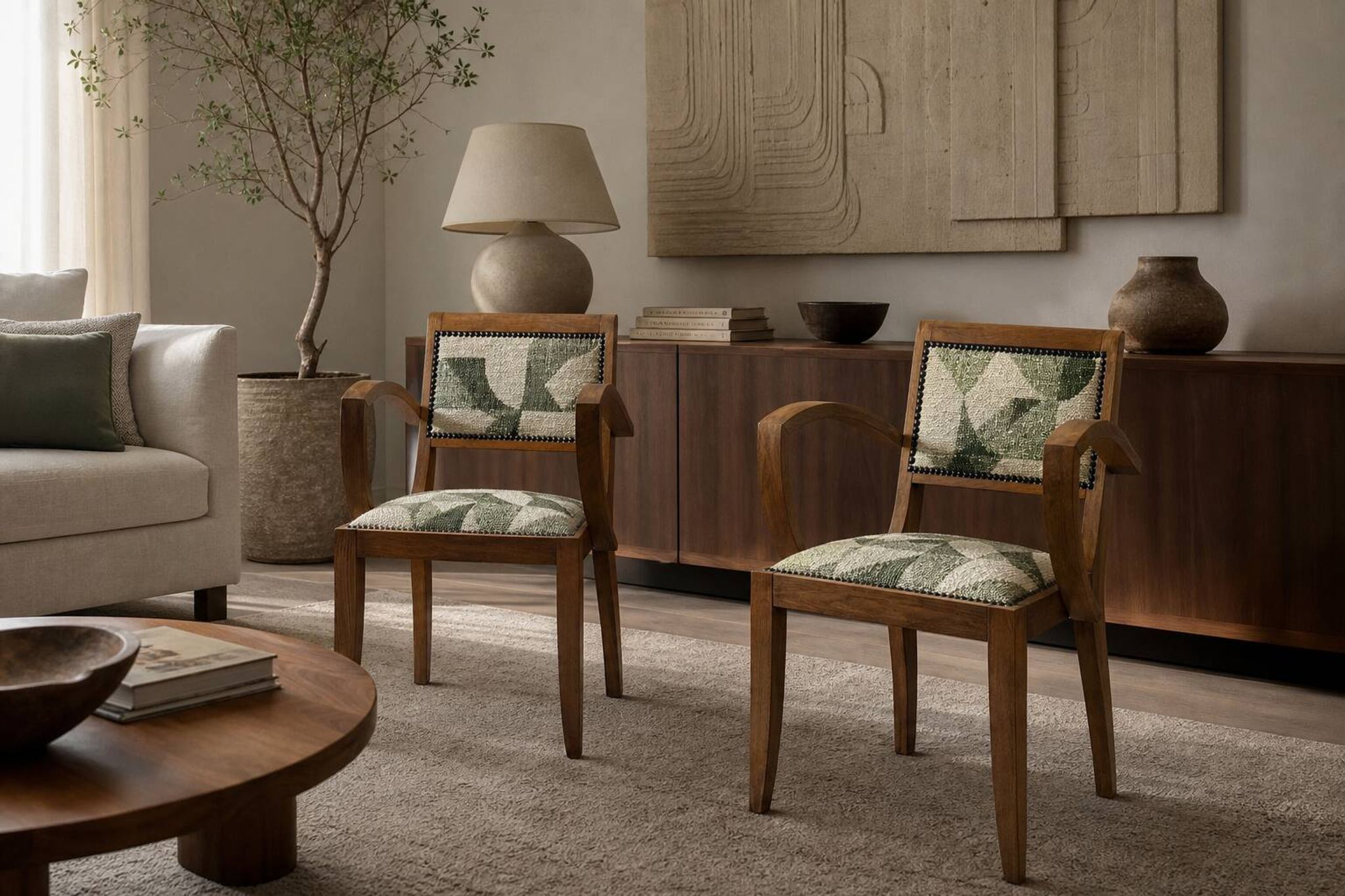 Bridge armchair pair