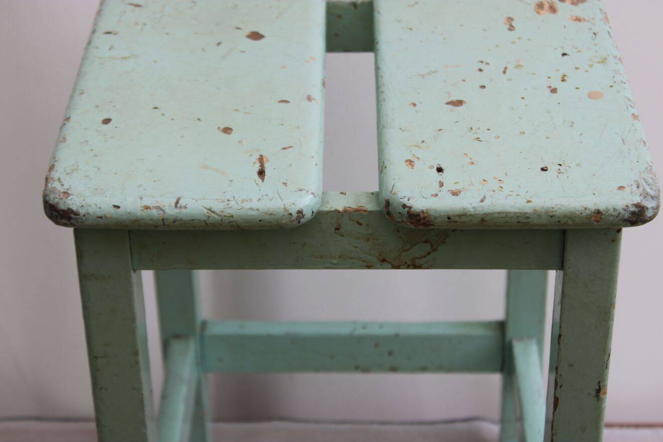 Wooden workshop stool