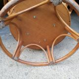 Fauteuil pivotant vintage en rotin
